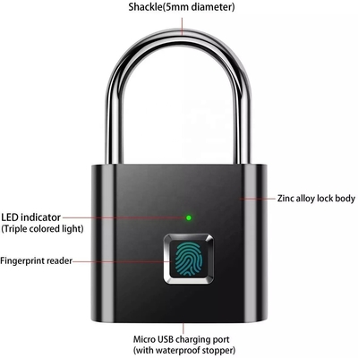 Mini Smart Hangslot One Touch Open Smart Security Keyless Hangslot voor Bagage Handtassen