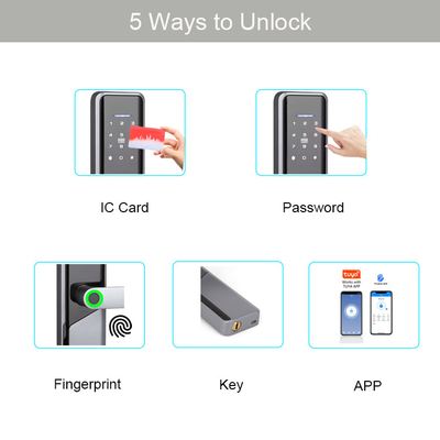 Slot van de de Vingerafdruk Slimme Deur van TTlock Tuya WiFi van de aluminiumlegering het Digitale met WachtwoordPonsmachine