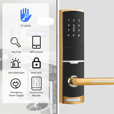 Goudkleurige afstandsbediening Smart Keypad Door Lock met TTlock app Card Key
