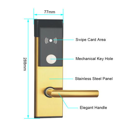 Smart Door Lock System van roestvrij staal Hotel Elektronisch slot voor hotelkamer