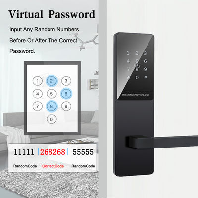 Zwart Kleur Touch Keypad Appartement Smart Door Lock voor voordeur