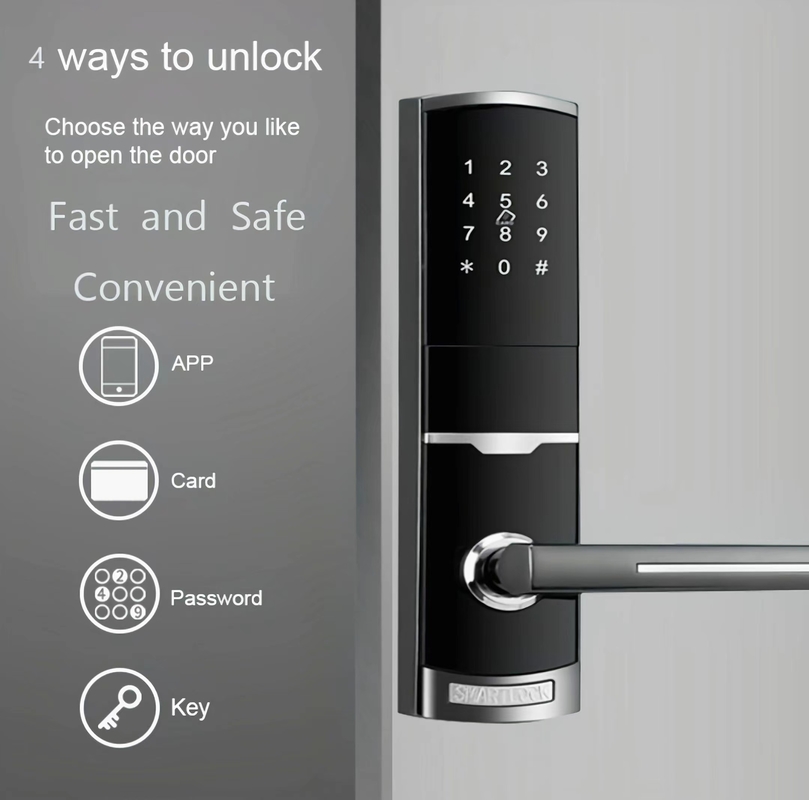4 in 1 Sleutelloze toegang wachtwoord appartement slimme deur slot met 4pcs AA batterij
