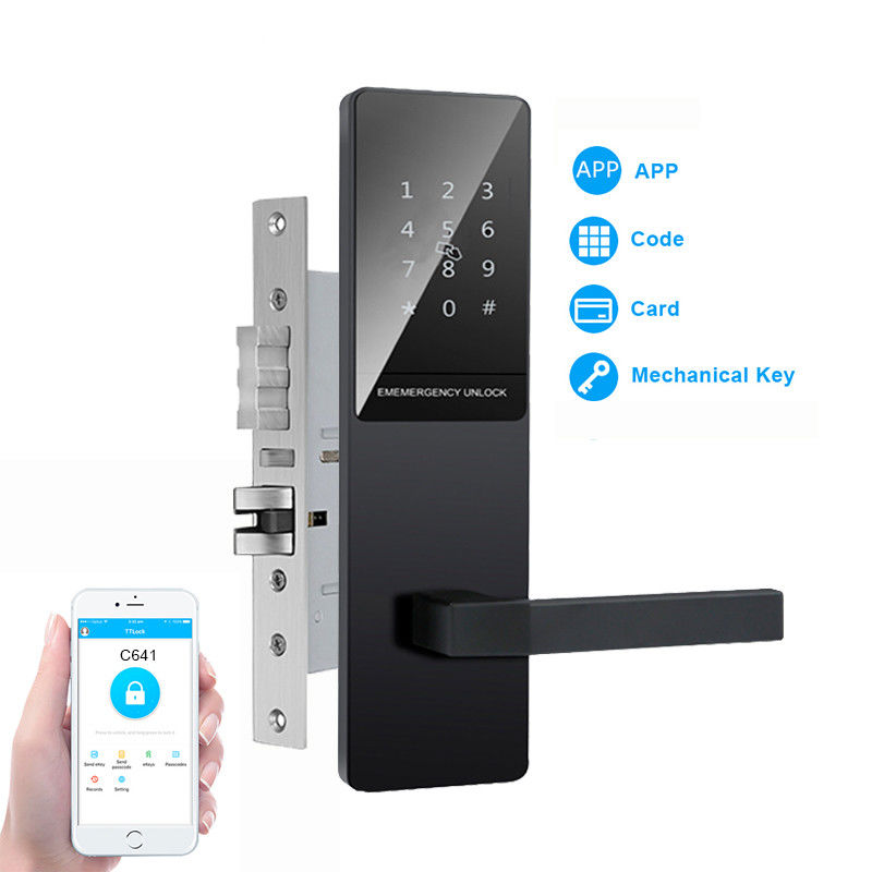 Zwart Kleur Touch Keypad Appartement Smart Door Lock voor voordeur
